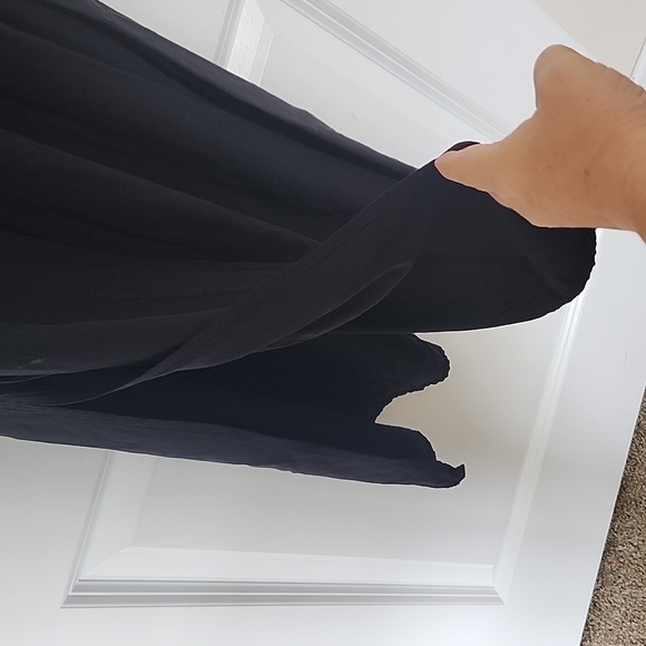 Banana Republic Halterneck Keyhole Front Side Split Mididress Black Size 2 - Picture 8 of 12